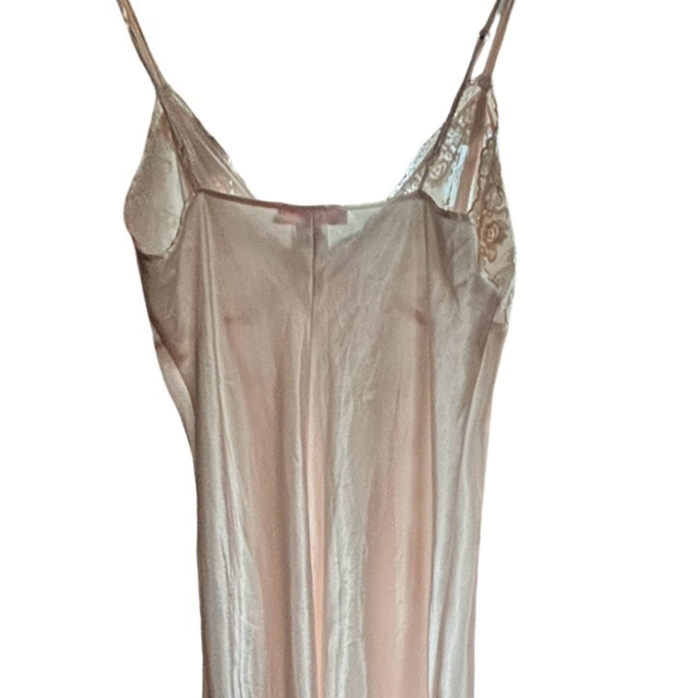 🤘🏼Vintage Grunge Goddess Satin & Lace Front Slit Slip/Slipdress - Picture 11 of 13